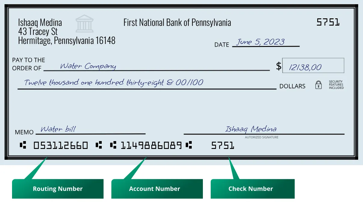053112660 routing number First National Bank Of Pennsylvania Hermitage