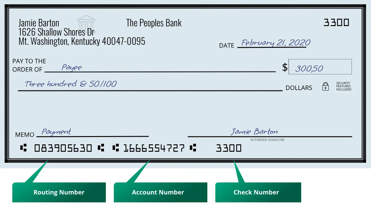 083905630 routing number on a paper check