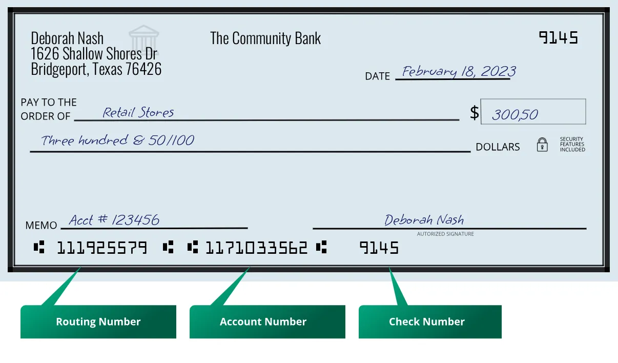 111925579 routing number The Community Bank Bridgeport