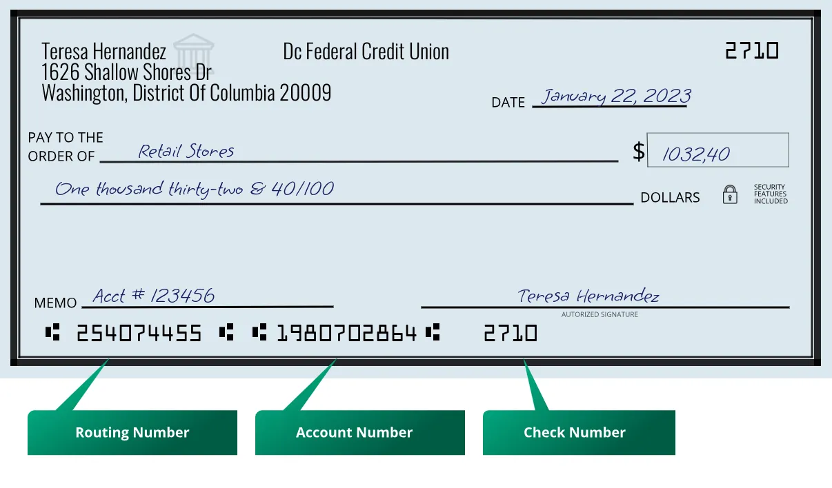 254074455 routing number on a paper check