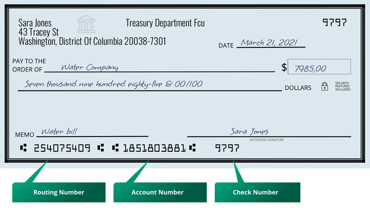 254075409 routing number on a paper check