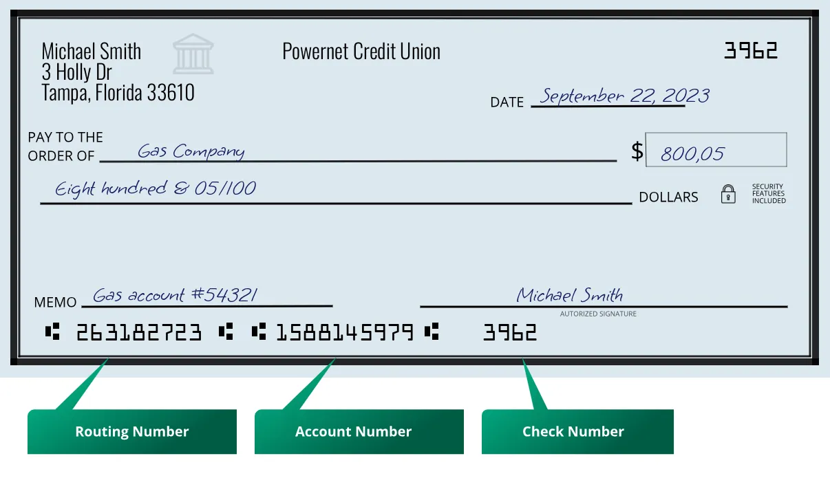 263182723 routing number Powernet Credit Union Tampa