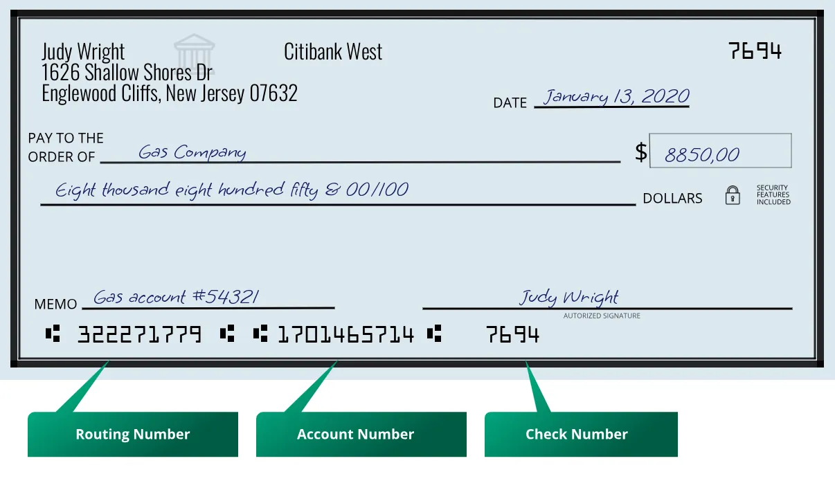 322271779 routing number on a paper check