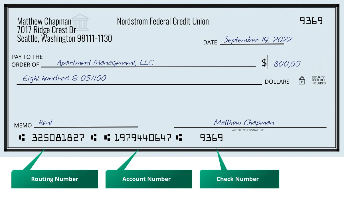 325081827 routing number Nordstrom Federal Credit Union Seattle